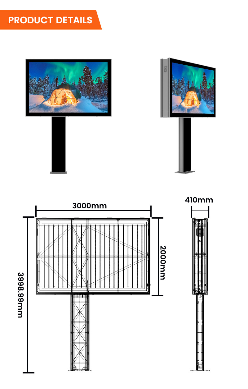 High brightness 8000nits p3 p4 p5 p6 3840hz highway digital electronic led billboard for advertising