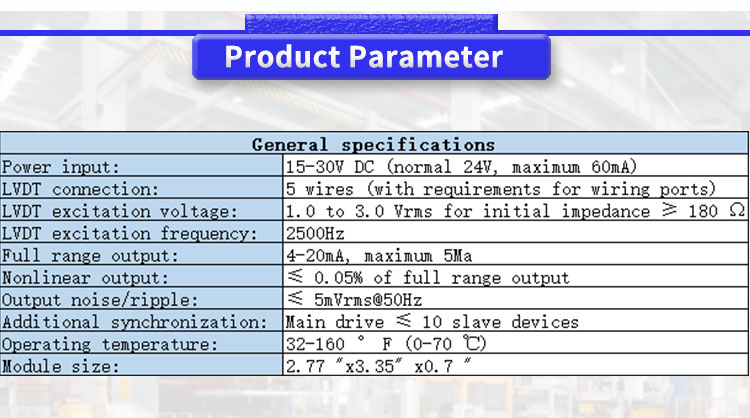 UME1000Y LVDT RVDT Half Bridge Sensor For Displacement Detection At 32-160℉