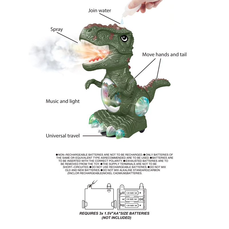 Model Decoration Dinosaur Toys Mist Spray Electric Dino Baby Toys for Kids Items