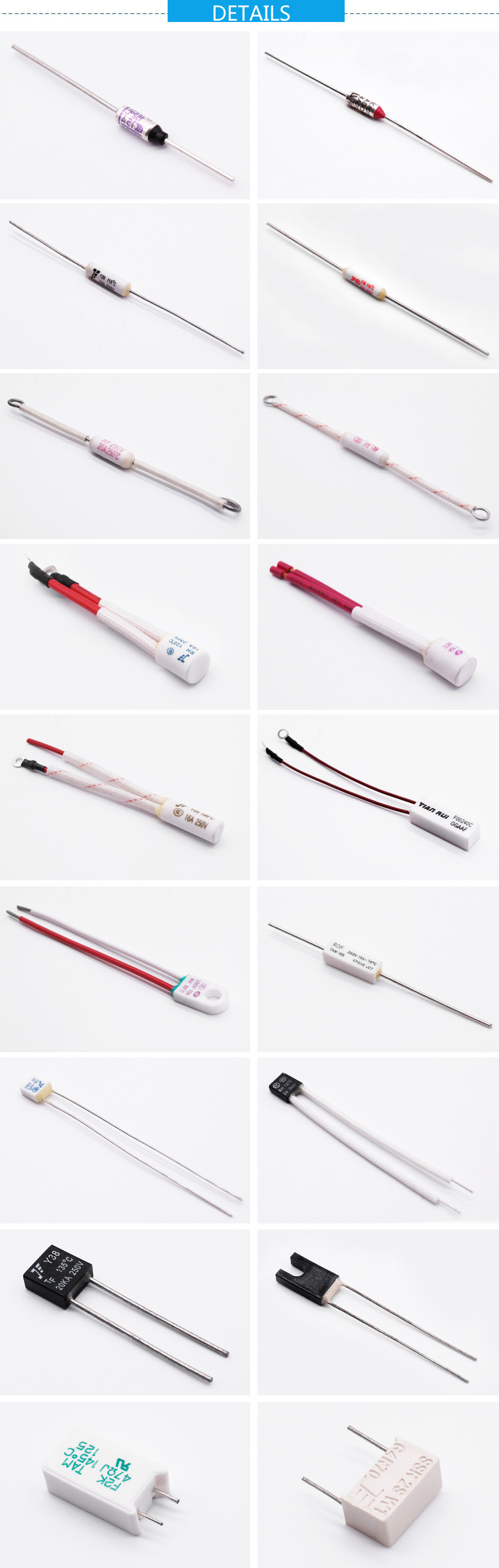 75 - 150C Radial RH Thermal Fuse 1A 250V For Rice Cooker