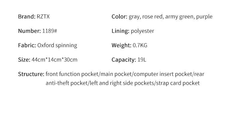 15.6 Inch USB Charge 19L Anti Theft Waterproof Men Backpack 0.7kg