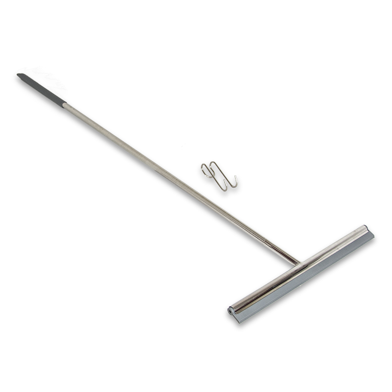Luxury design Chrome tile floor wiper Stainless steel gloss with 2 types of hooks / Pull for the shower