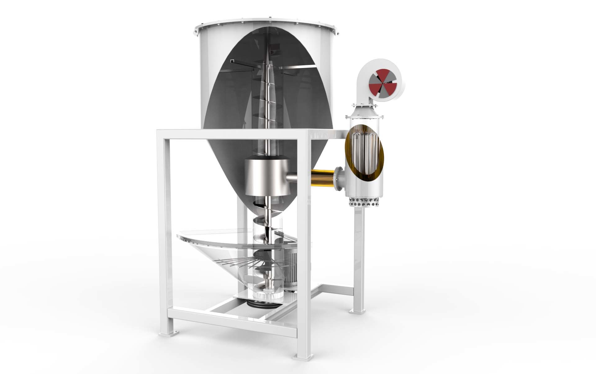 White 4 KW Plastic Vertical Mixer 500 KG / H Capacity Long Life Span