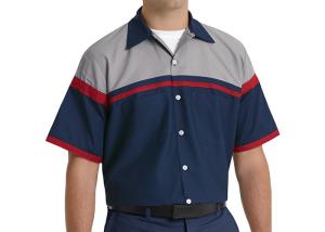 China Summer Blend Cotton Uniform Work Shirts Customization Embroidery wholesale