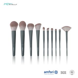China Nylon Hair BSCI Aluminum Ferrule Cosmetic Brush Set 10pcs wholesale