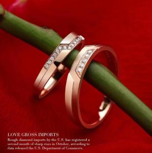 China Intense 18K Rose Gold Couple Rings wholesale