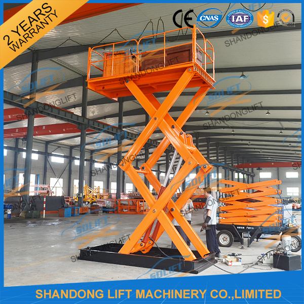 3T 3.6M Cargo Loading Fied Stationary Hydraulic Scissor Lift Warehouse Scissor Lift Table
