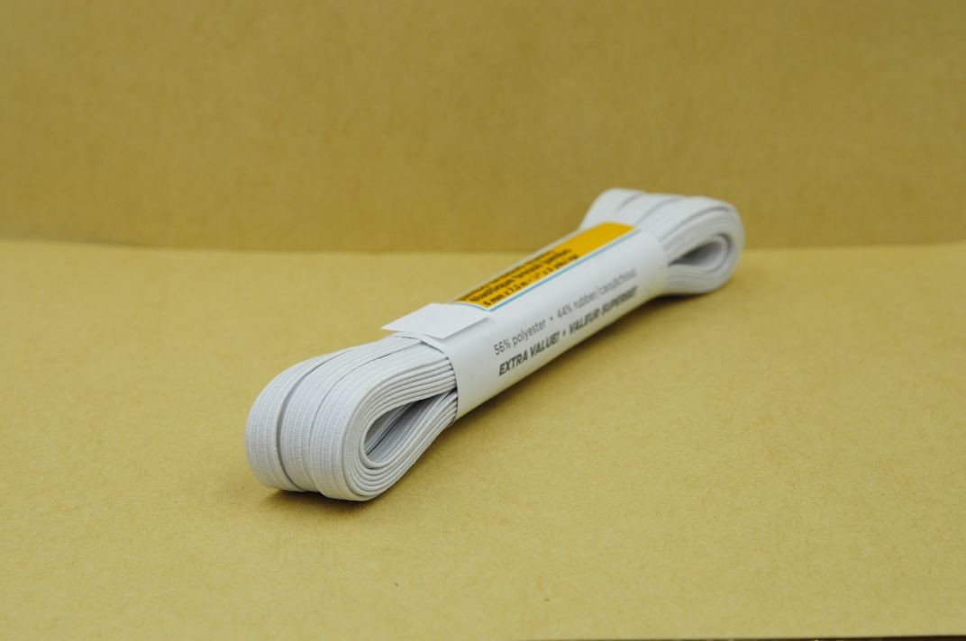 White 70 Yards Length 1/4" Width Braided Elastic Band White Heavy Stretch Knit Elastic