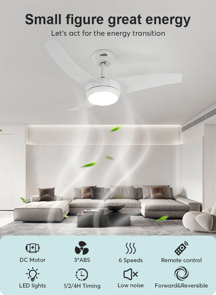 Fancy Design 42" White LED Ceiling Fan for Bedroom 1stshine OEM and Lighting Solutions