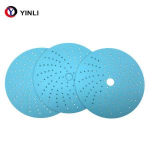 China Blue Automotive Ceramic Abrasive Sanding Disc Paper Porous Multiholes wholesale