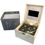 Christmas Gift Screen Wooden Lcd Video Flower Box Brochure hd 7inch screen video