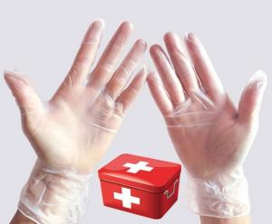 China Disposable medical examination powder free vinyl gloves AQL 1.5 wholesale