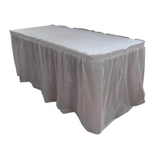 China Plastic Ruffled Table Skirt For Wedding / Conference / Corporate Events wholesale