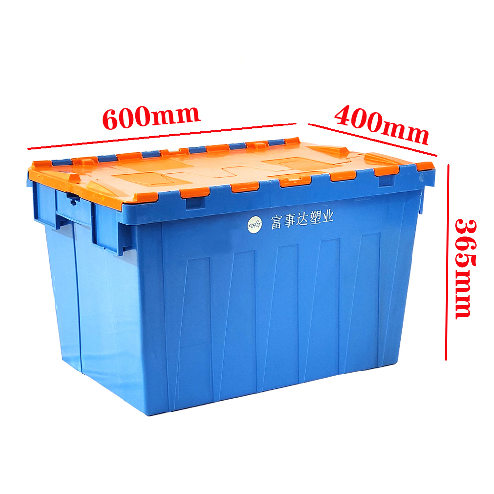67 liter Warehouse Stackable Collapsible Crates Heavy Duty Storage Containers Attached Lid