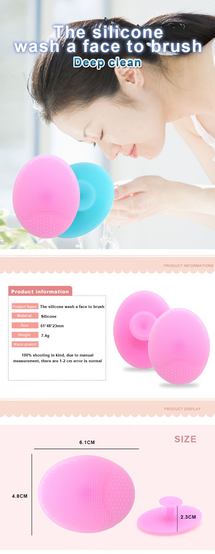 New Portable Cleaning Face Brush Mini Soft Silicone Facial Cleansing Brush