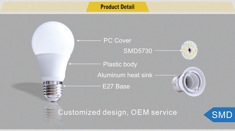 New e27 7W SMD LED bulb China led bulb lights producer