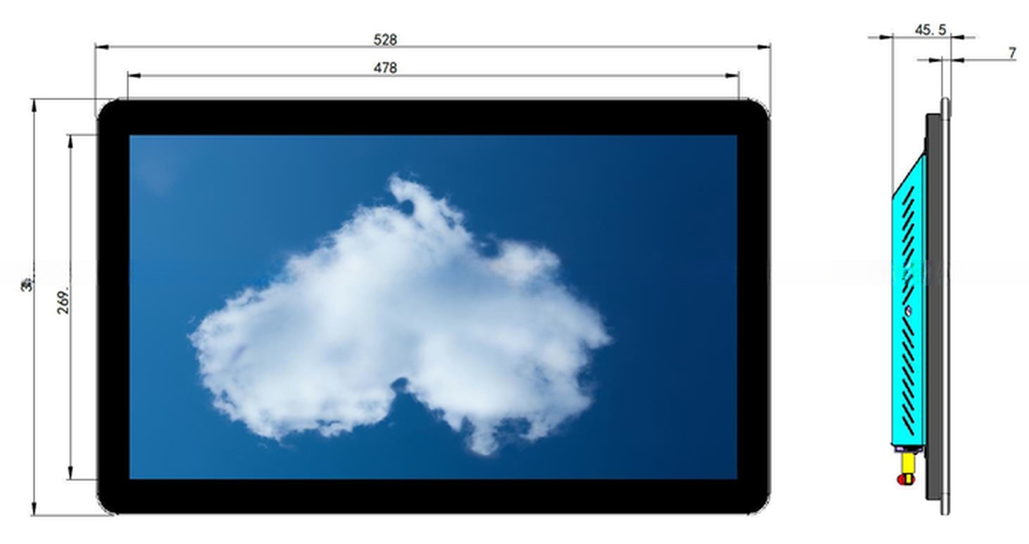 21.5" inch LCD retail ordering interactive Android tablet for restaurant shopping mall
