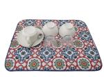 Polyester Dish Drainer Mat Floral Printing Microfiber Dish Drying Mat