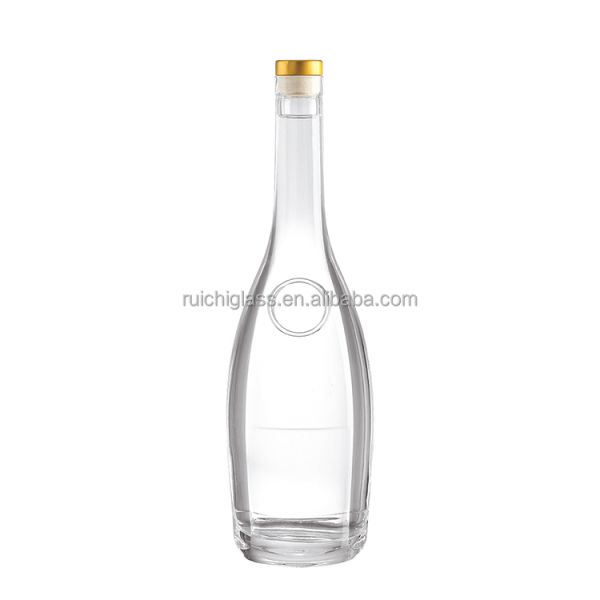 Empty Liquor Glass Bottle with Cork Collar Material Aluminum Plastic PP 375ml 700ml 750ml