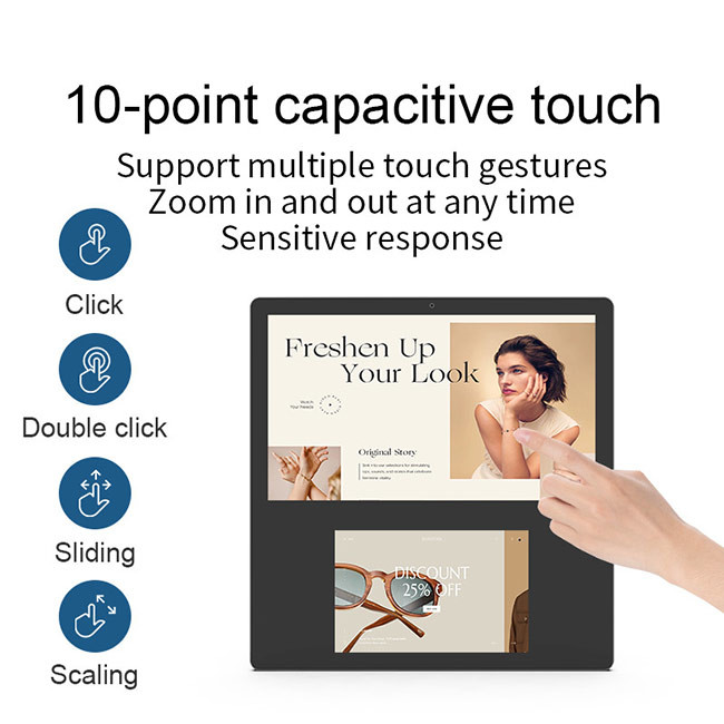 8/13.3 Inch Linux Tablet Android Dual Screen Tablet NFC Wall Mount Android 11 RK3568 Quad Core A55