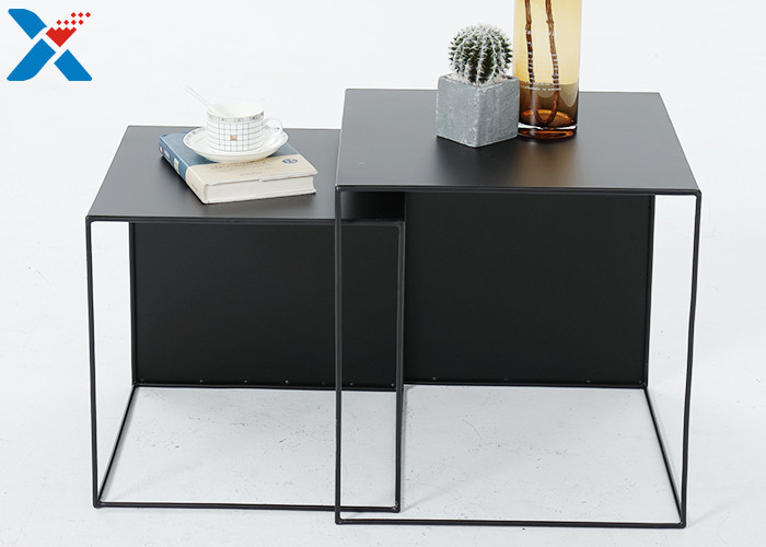Creative American Square Acrylic Table / Acrylic Sofa Table With Iron Frame