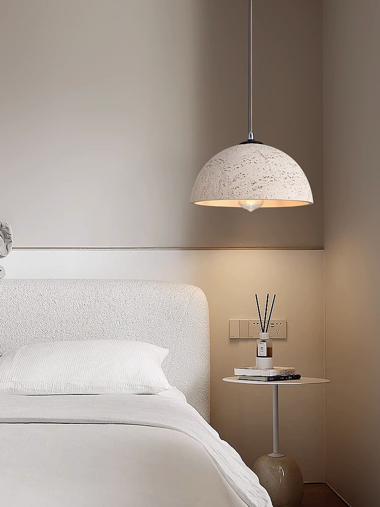 Nordic Simple Wabi-Sabi Style Led Droplights Living Room Bedroom Dome Pendant Light(WH-AP-589)