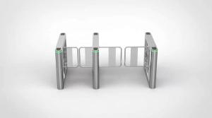 China Bi Directional Office Building RFID Glass Swing Barrier Turnstile wholesale