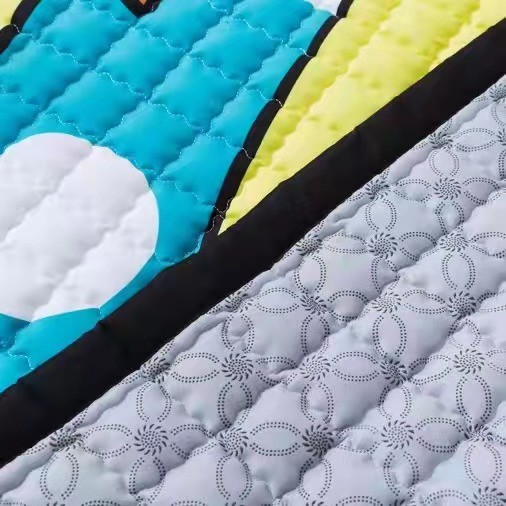 Environmental cartoon desgin children crawl skid resistance quilted carpet