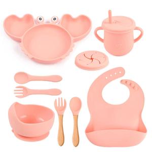 China Round 3 Years Old Silicone Dinnerware Set Microwave Safe Soft wholesale
