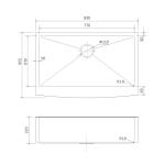 33 Inch Apron Stainless Steel Kitchen Sink 83x54 16 Gauge Single Bowl Brushed
