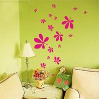 China Decoration Contemporary Modern Attractive Reusable Wall Flower Stickers HB-153 wholesale