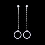 Elegant Cubic Zirconia Drop Earrings Star Shaped Korean Style