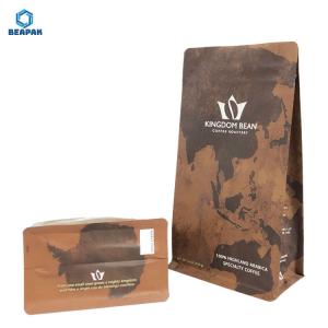China Logo Printed 120um Flat Bottom Coffee Pouch With Valve wholesale