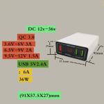 Motorcycle Truck DC Converter With Battery Clip 12V 24V to 5V QC3.0 USB Charger