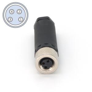 China 4 Pin M8 Connector Female Field Wireable Waterproof IEC 61076-2-104 wholesale
