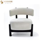 Solid Wood Legs Leisure Lounge Chairs Low Back Fabric Armchair Blue ODM OEM