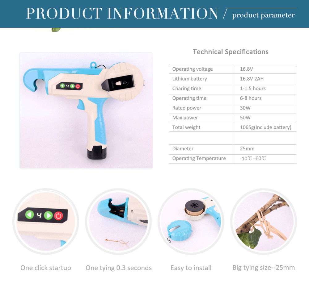 Swansoft 25mm WS-B11 Electric Tying Machine/Binder for Green Leafy Vegetables Vineyard