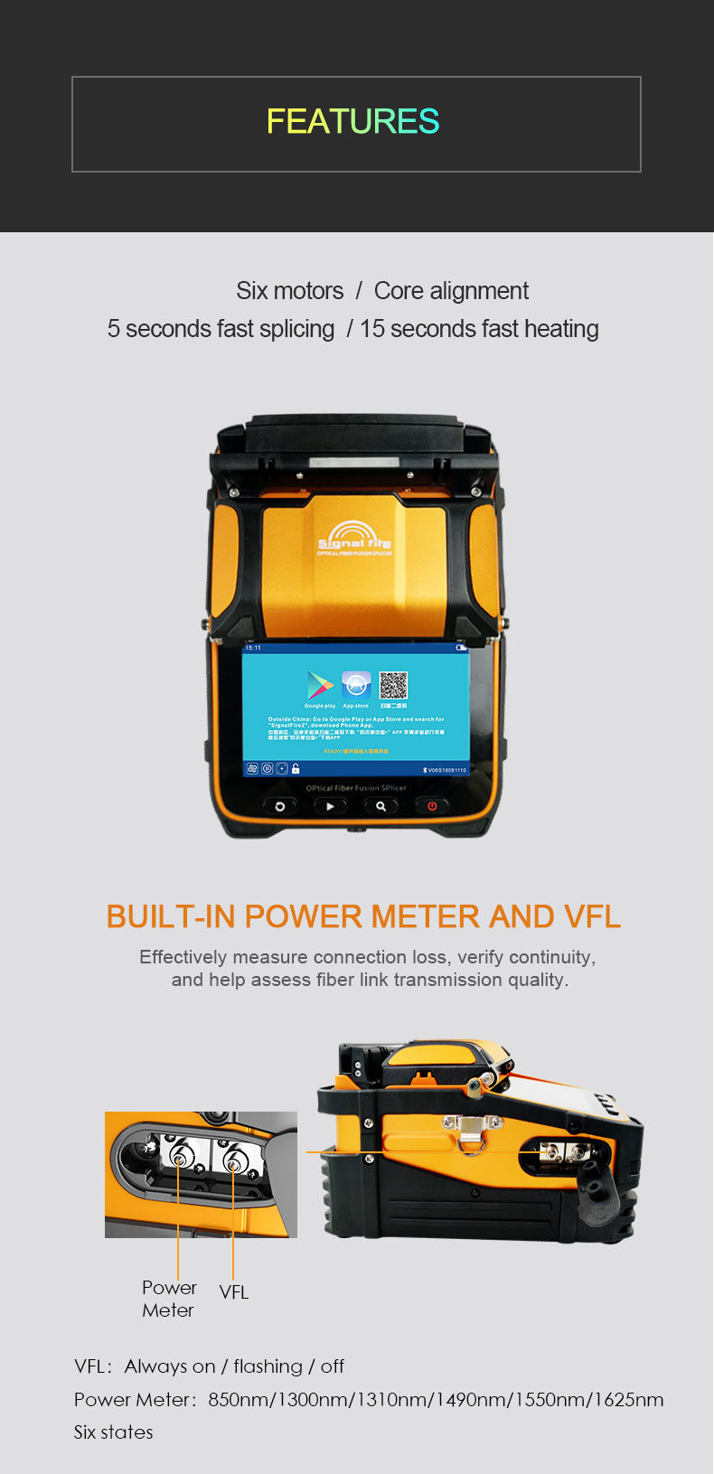Automatic Heating Fiber Optic Fusion Splicer With 5 Inch Display Screen