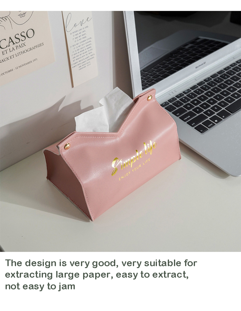 Gray Luxury Nordic House Table PU Leather Tissue Box Cute Mini Car Napkin Holder