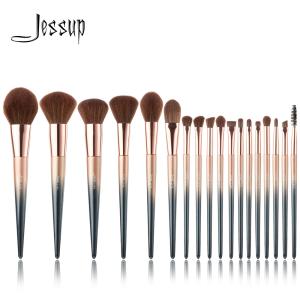 China Jessup 18 Pieces Starry Black Pony Hair Essential Makeup Brushes Set T264 wholesale