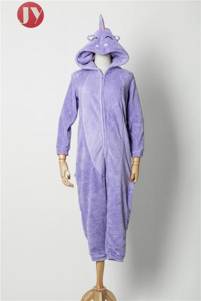 Fashionable high quality fabric girls unicorn hooded onesie pajamas jumpsuit