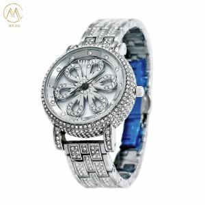 China New Internet-Famous &quot;Fortune Turns&quot; Dual Rotating Dial Women's Quartz Diamond Waterproof Wrist Watch wholesale