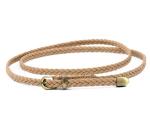 PU Faux Braided Fabric Belt Leather 0.8cm Handmade Skinny Lady Dress