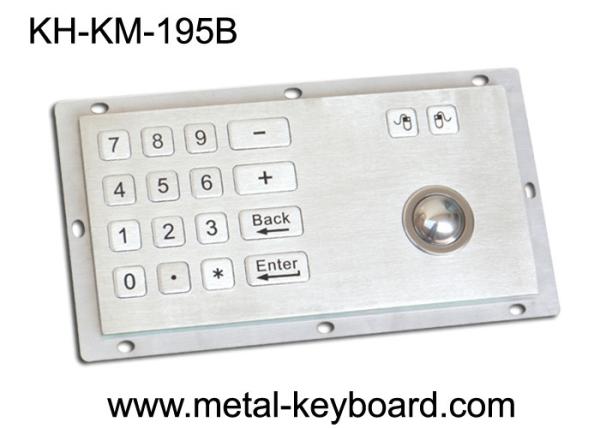 Panel Mount Industrial Industrial Keyboard with Trackball , 16 Keys Digital
