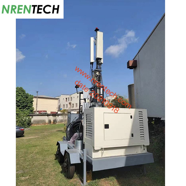 15m aluminum pneumatic telescoping mast 350kg payloads for COW (Cell On Wheels)