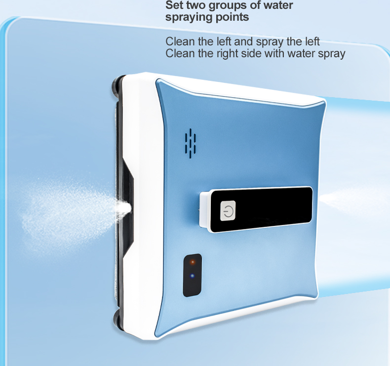 Household App Controlled Huidi Ultra-Thin Robot Window Cleaning Machine With Two Nozzles