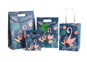 China Flamingo Coated Happy Birthday Paper Bags , Recycling Personalised Gift Bags wholesale
