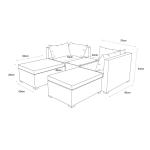 5 Piece Wicker Rattan Modular Outdoor Sofa Modern Design Style L70xW40xH39cm