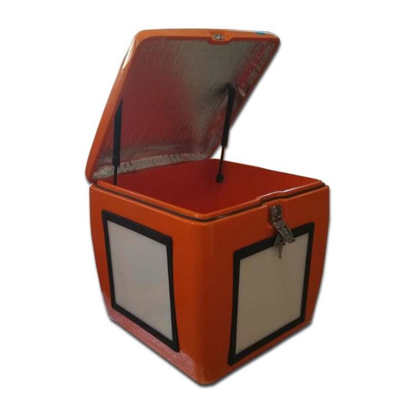 Fiberglass FRP Made in China Ecofriendly Motorcycle Food Delivery Box with LED Light