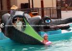 Small Fiberglass Water Pool Slides For Kids , Water Park Equipment Crocodile